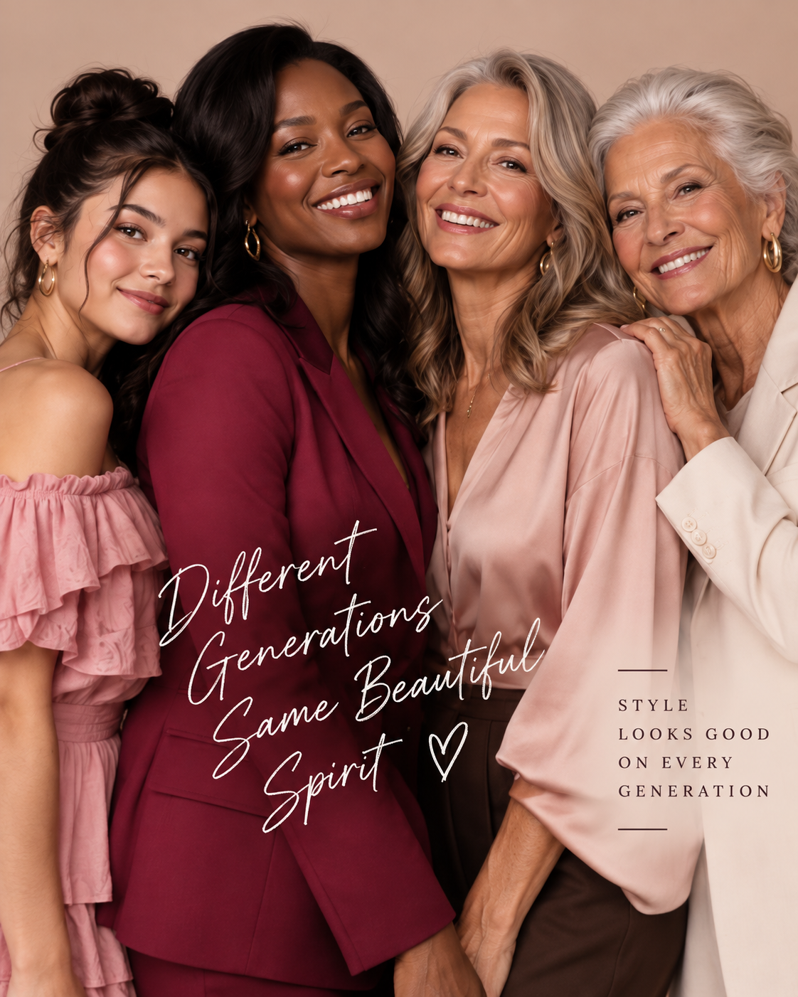 Fashion portrait celebrating style across generations